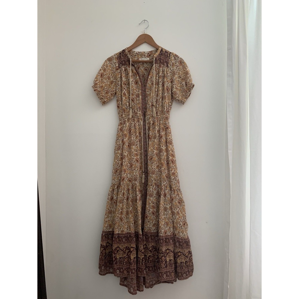 Spell And The Gypsy Collective Dress XS Maxi Sundown Brown Spice Boho Hippie